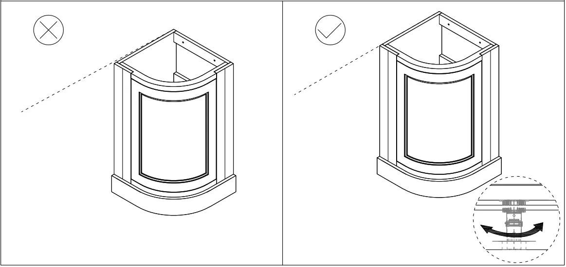 Burlington FC7 43cm Corner Unit EXC Basin-