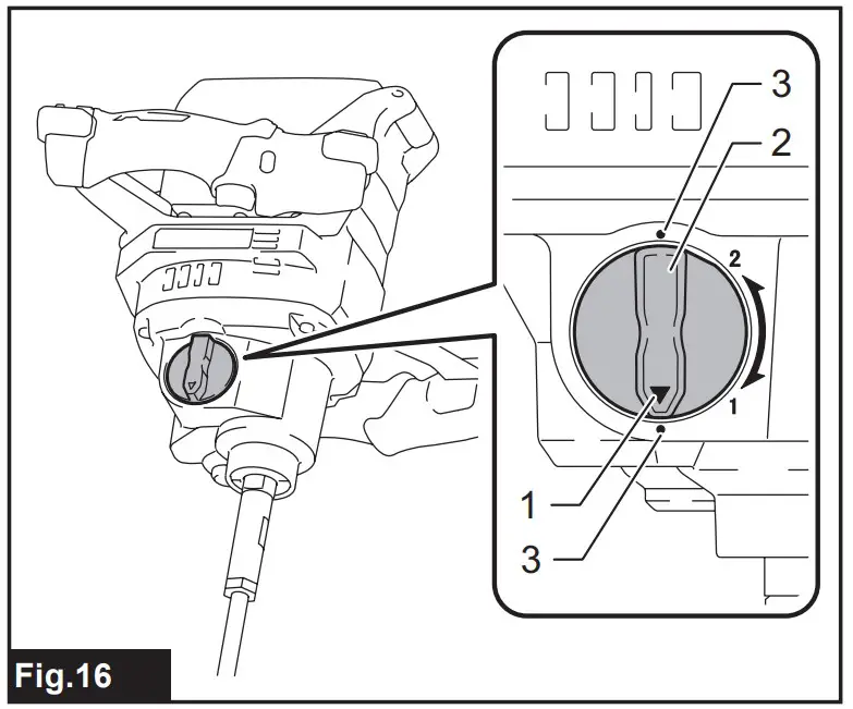 Operation of charging Knob