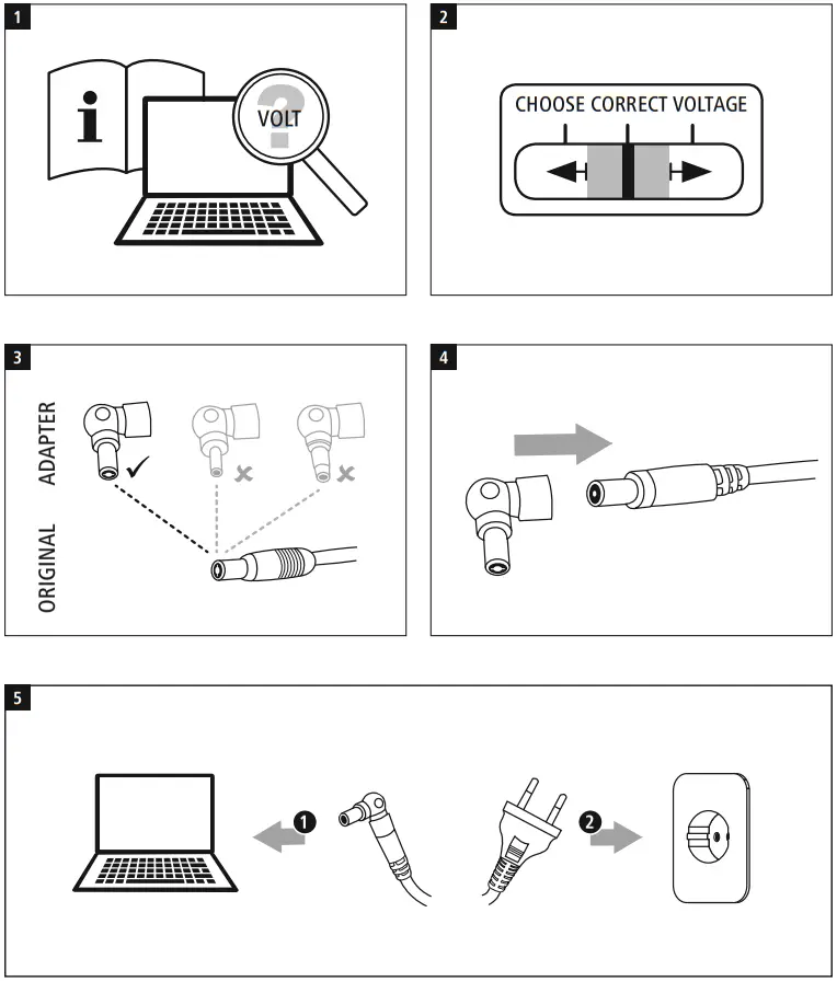 hama 200001 45W Universal Notebook Power Supply - Figure 1
