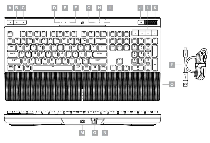 CORSAIR K70 RGB MK 2 Low Profile Mechanical Gaming Keyboard - Fig