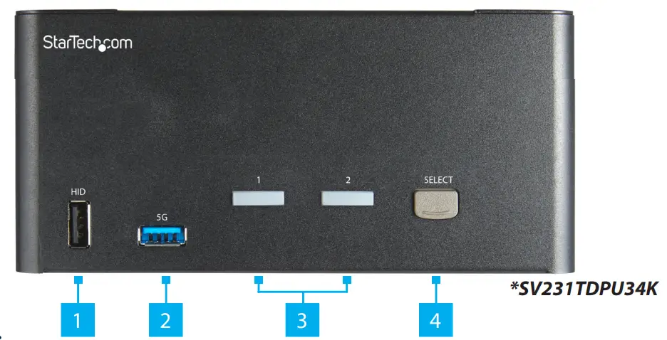 StarTech com SV231TDPU34K 2 Port Triple Monitor DisplayPort KVM Switch 1