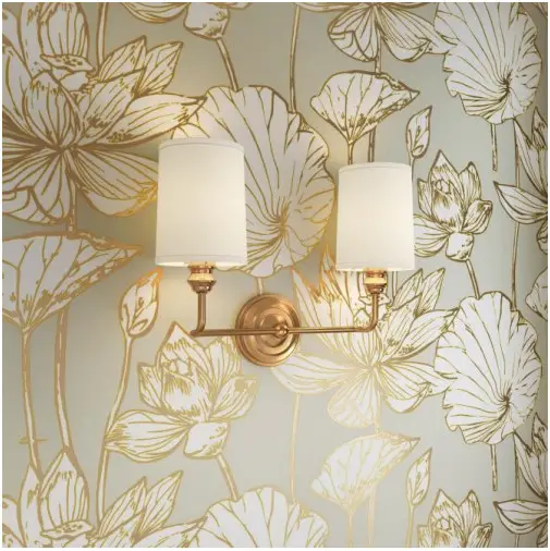 PARK HARBOR 479811 Poplin Brushed Gold 2 Light Vanity Light