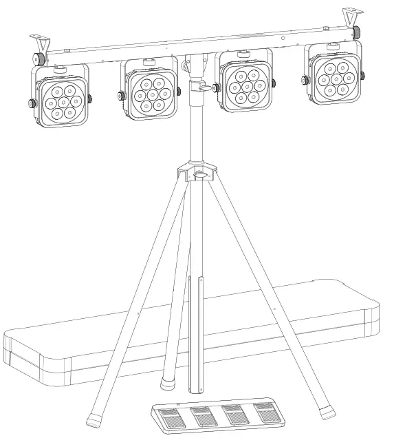 CHAUVET DJ 4BAR Quad ILS Wash Lighting Solution Fitted -