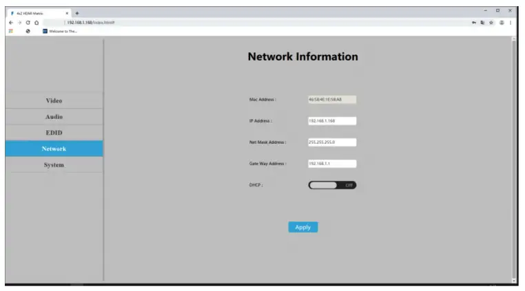 gofanco B08YMMD72H 4x2 HDMI 2.0 Matrix -- Network