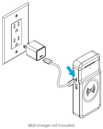 Charging your
10000mAh Magnetic Baery Bank