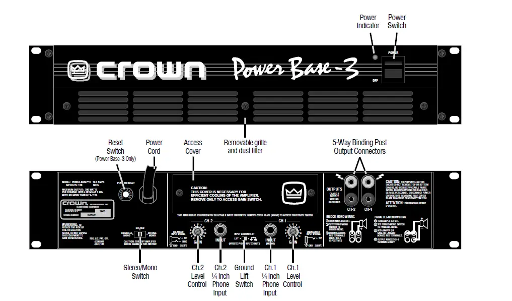 Crown-PB-Series-Powerbase-1-Power-Amp-100-Watts-1