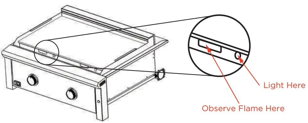 XOGRIDDLE30 30 Inch Built In Griddle - Light Here