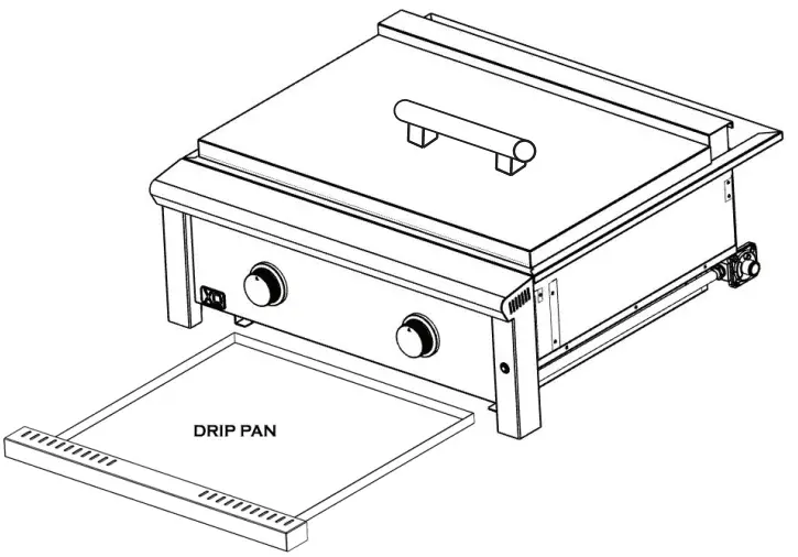XOGRIDDLE30 30 Inch Built In Griddle - pan