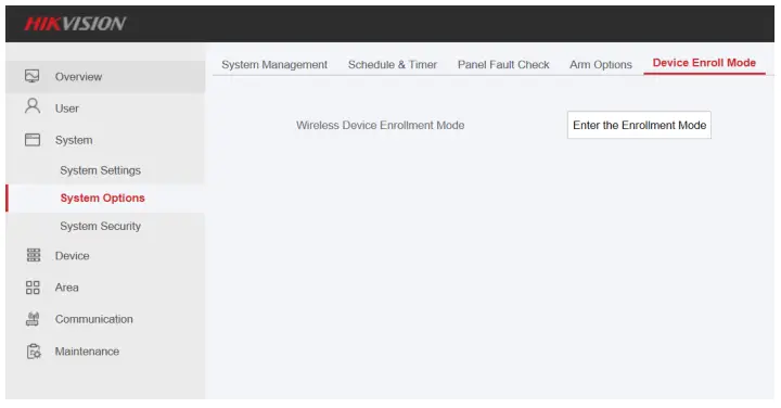 HIKVISION AX PRO Wireless Control Panel - System Options