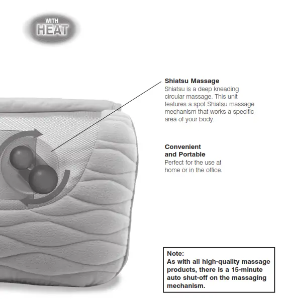 Homedics SP-20H Ultra Plush Shiatsu Massage Pillow with Heat - Shiatsu Massage