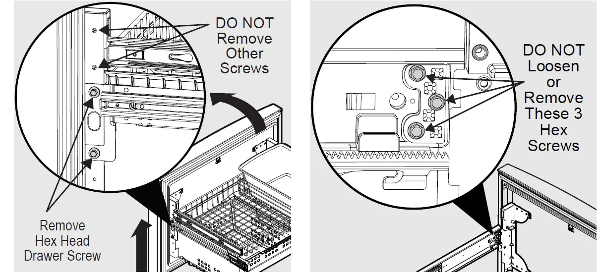 Removing freezer draw