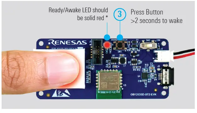 RENESAS OB1203SD-BT2-EVK Evaluation Kit for Heart Rate SpO2 and Respiration Rate User Guide-2a