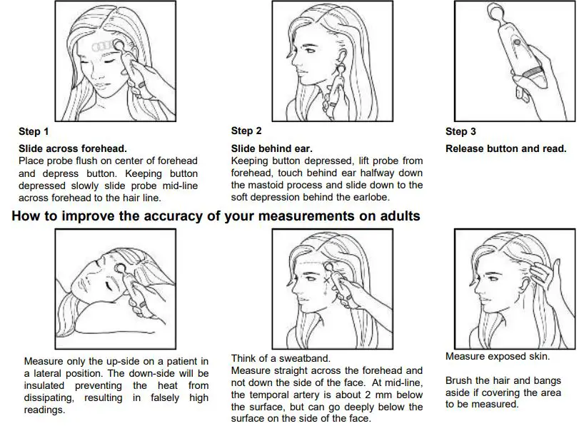 EXERGEN TAT-5000S-RS232-CORO Temporal Scanner User Manual - Adult Temperature Measurement
