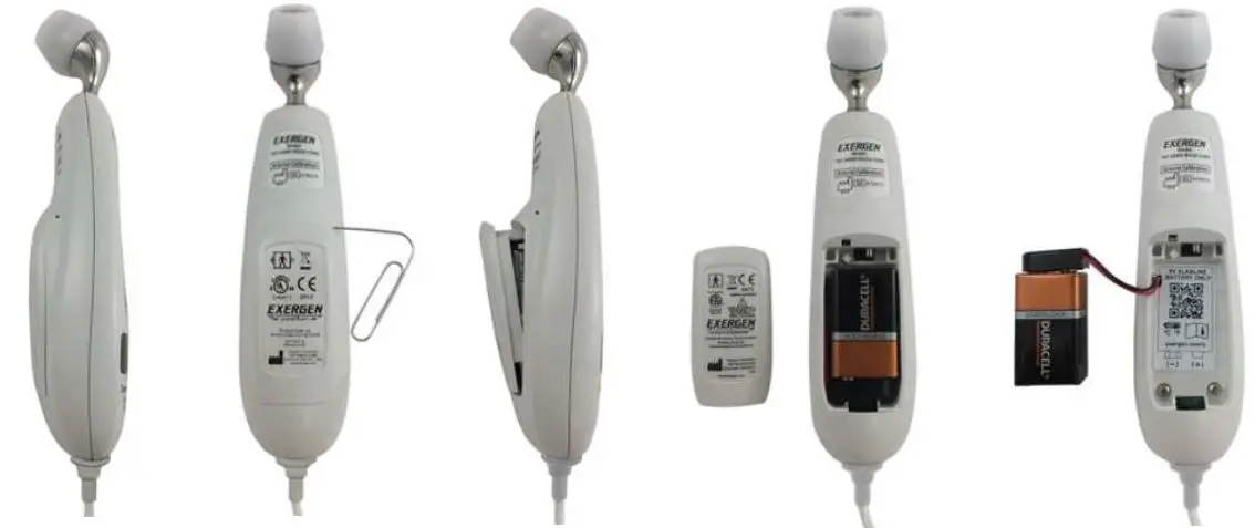 EXERGEN TAT-5000S-RS232-CORO Temporal Scanner User Manual - Battery Installation