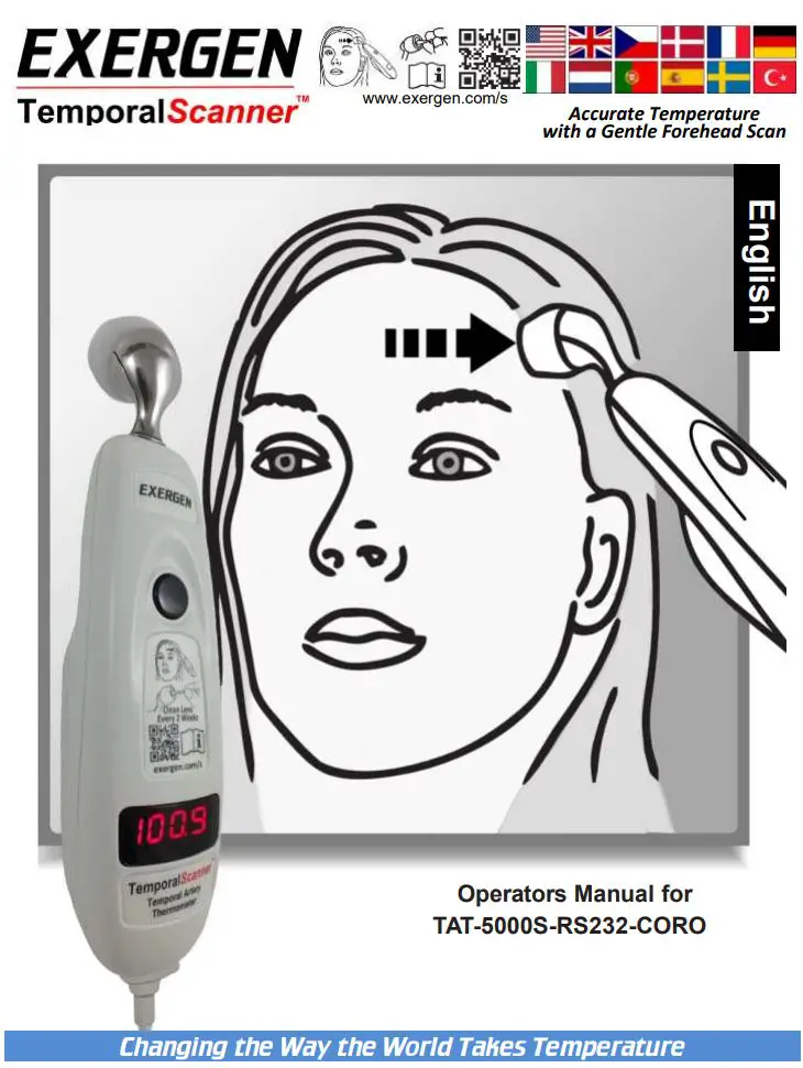 EXERGEN TAT-5000S-RS232-CORO Temporal Scanner User Manual
