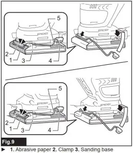 FIG 13 Using abrasive paper with dustsuction hole