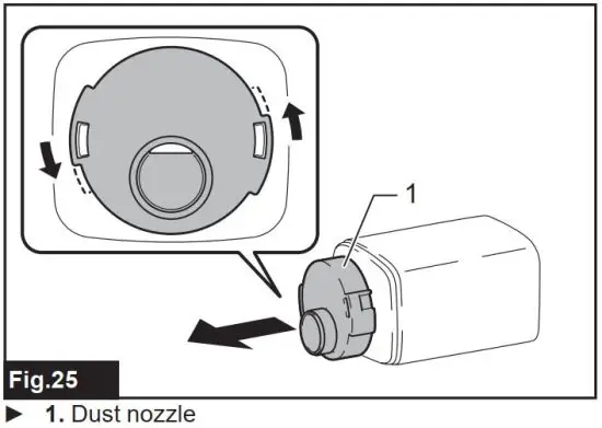 FIG 29 Installing and removing dust bag
