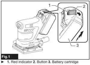 FIG 4 Installing or removing battery cartridge