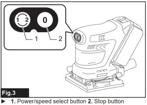 FIG 7 Turning the tool on and off