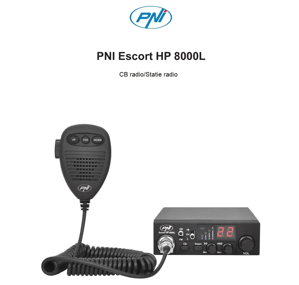 PNI Escort HP 8000L Multi Statndard CB Radio Station User Manual