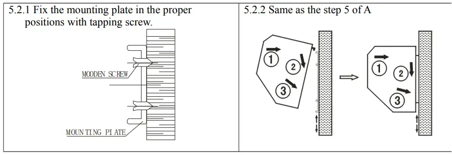 Ferono FK90E3 Air Curtain with an Electric Heater User Manual - Installing on the wooden wall