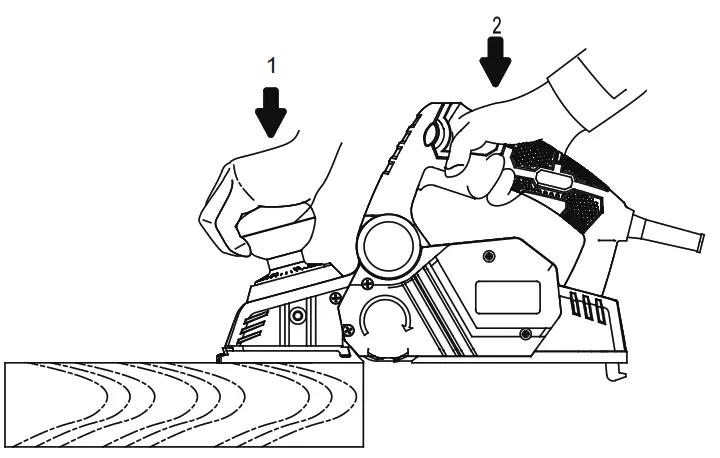 TACKLIFE Electric Planer - Planing operation