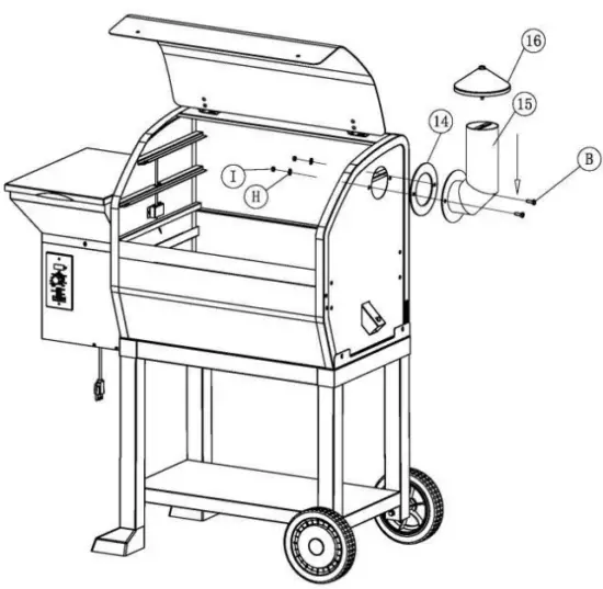 ATTACHING THE SMOKE STACK AND CHIMNEY CAP