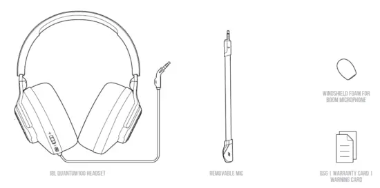 JBL Quantum 100 Wired Over-Ear Gaming Headphones 1