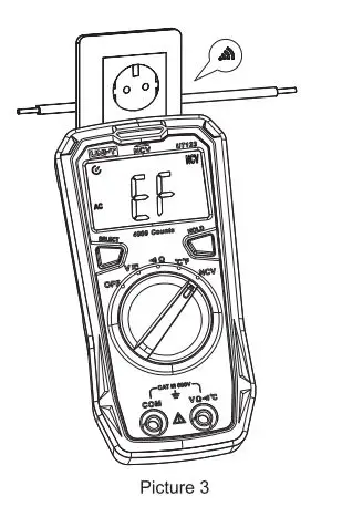 UNI-T Residential Multimeter User Manual - Non-contact AC Electric Field Sensing