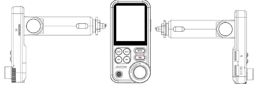 Sage BT93 Music Tuner Bluetooth Hands-free Car Kit 1