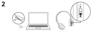 FIG 4 CHARGING AND CONNECTING THE HEADSET