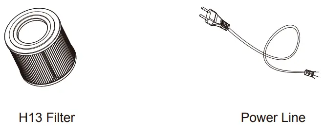 VANSEN 7200A Smart App Air Purifier with UV C Light and AQI Display - Accessories