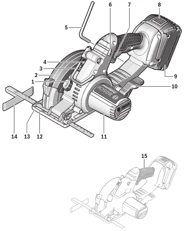 BOSCH GKM 18 V-LI Professional Cordless Circular Saw - fig