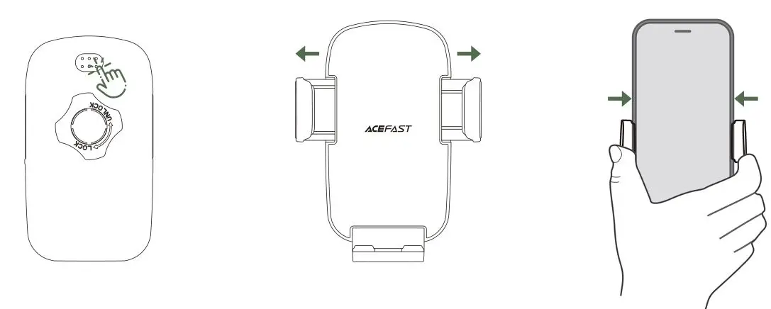 ACEFAST E10 Desktop Holder - Unscrew the fixing nut behind the back clamp