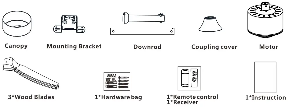 YOUKAIN F3180 Series Ceiling Fan - Figure 1