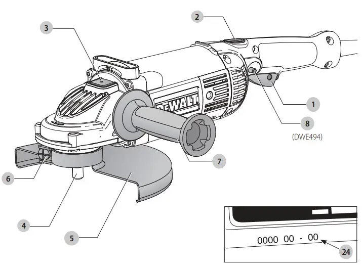 DEWALT DWE490 Large Angle Grinder - 227