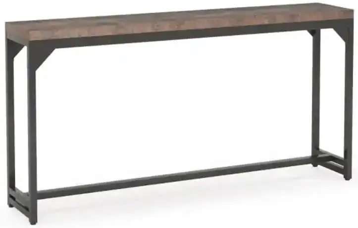 HOME DEPOT Turrella Rustic Brown Wood Finish Rectangle Particleboard Long Console Table
