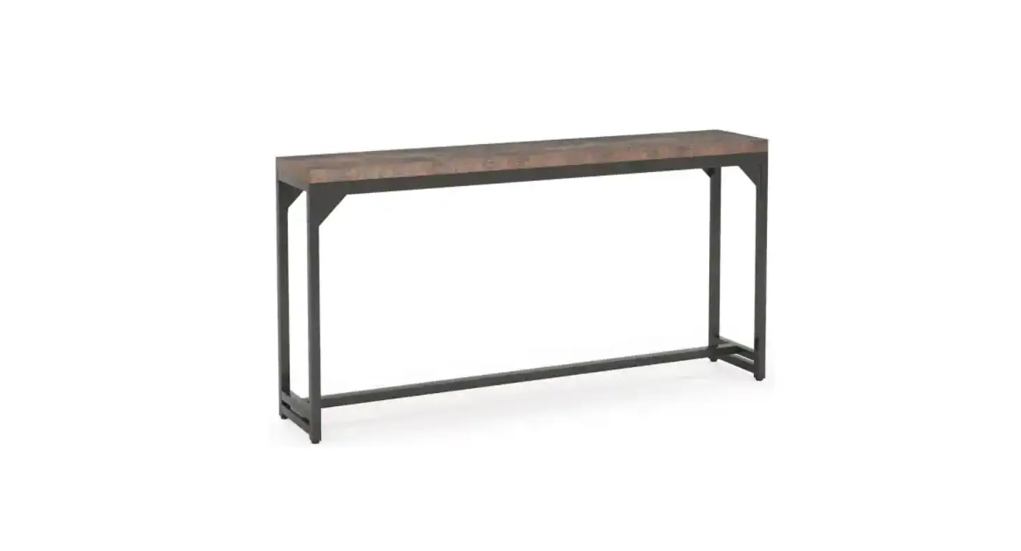 Home Depot Turrella Rustic Brown Wood Finish Rectangle Particleboard Long Console Table Installation Guide