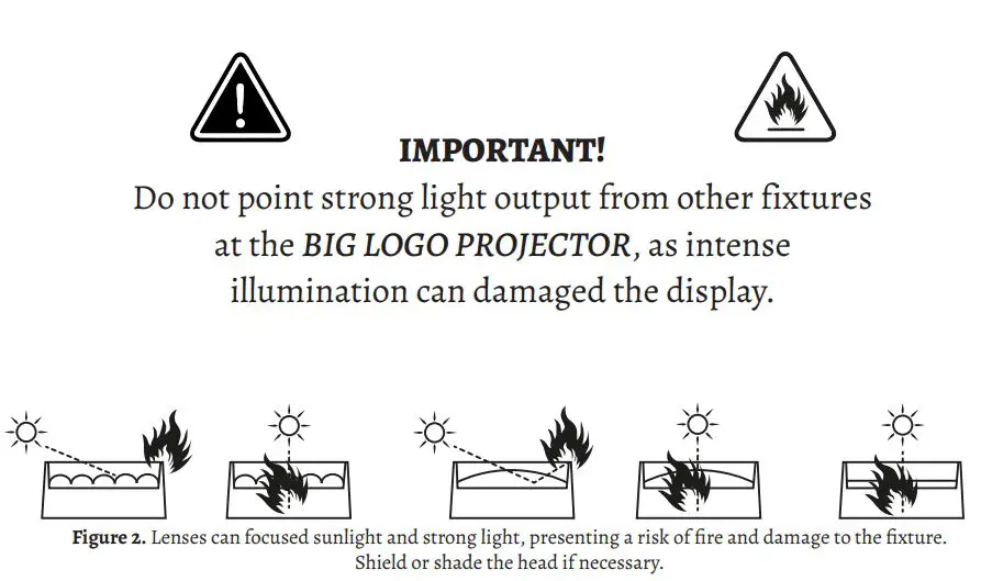 FLASH F7300250 High Power Logo Projector User Manual - Warning