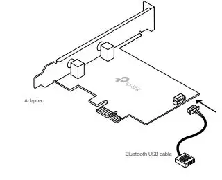 tp-link Archer T5E AC1200 Wi-Fi Bluetooth 4.2 PCIe Adapter - Connect the provided Bluetooth USB cable to the adapter