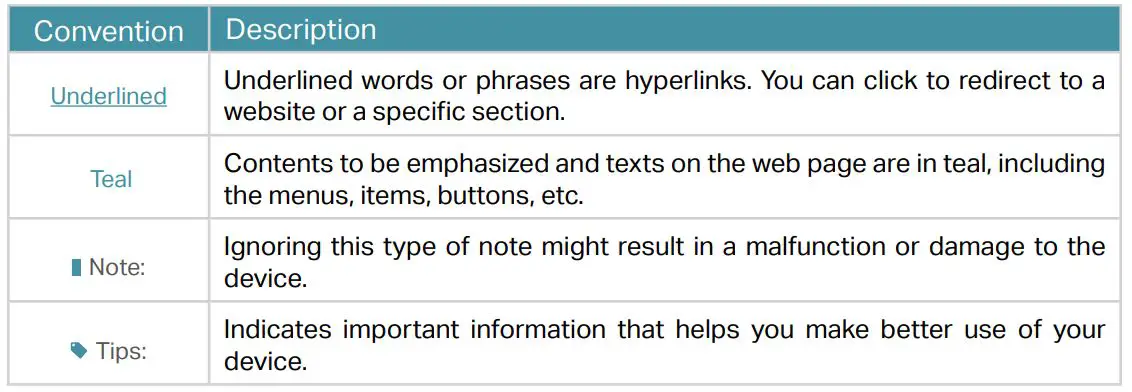 tp-link Archer T5E AC1200 Wi-Fi Bluetooth 4.2 PCIe Adapter - Conventions