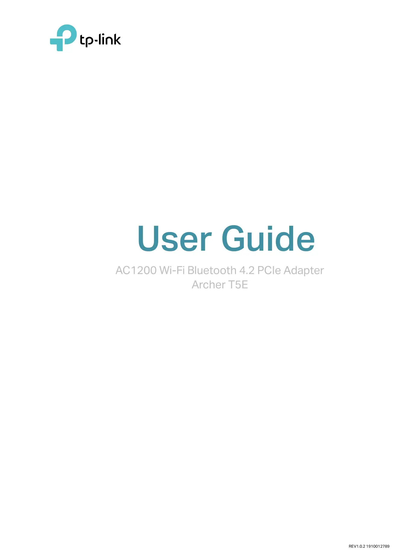 tp-link Archer T5E AC1200 Wi-Fi Bluetooth 4.2 PCIe Adapter User Guide