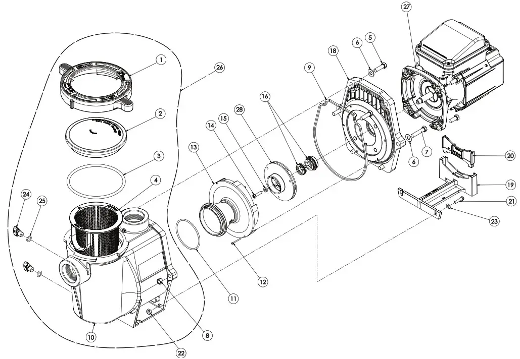PENTAIR EC 015583 WhisperFlo Standard Efficiency Pool Pump - Replacement Parts
