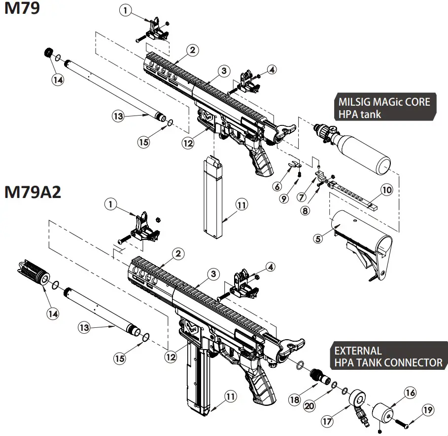 MILSIG M79 Series HPA Foam Dart Blaster - Figure 12