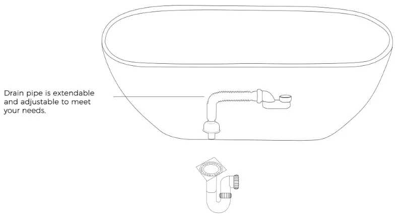 CLOVIS 20S01105-63 Dechane 63 Inch Solid Surface Center Drain Oval Alcove Bathtub - Fjg 2