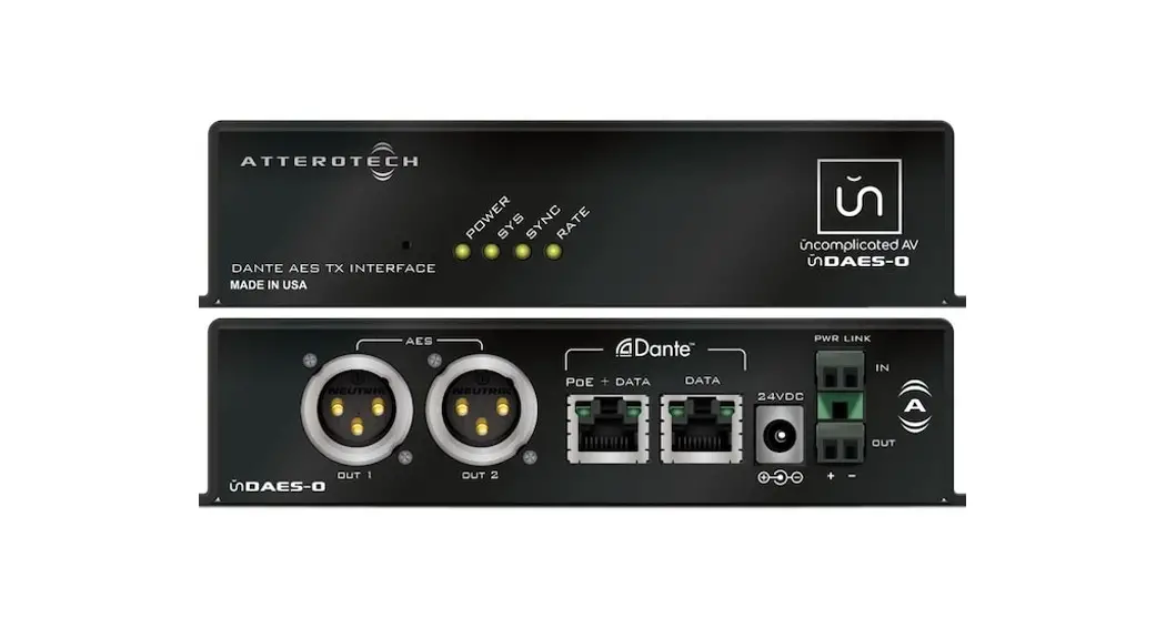 Atterotech Undaes-o 4-channel Dante To Aes-ebu Interface User Manual Atterotech Undaes-o 4-channel Dante To Aes-ebu Interface User Manual