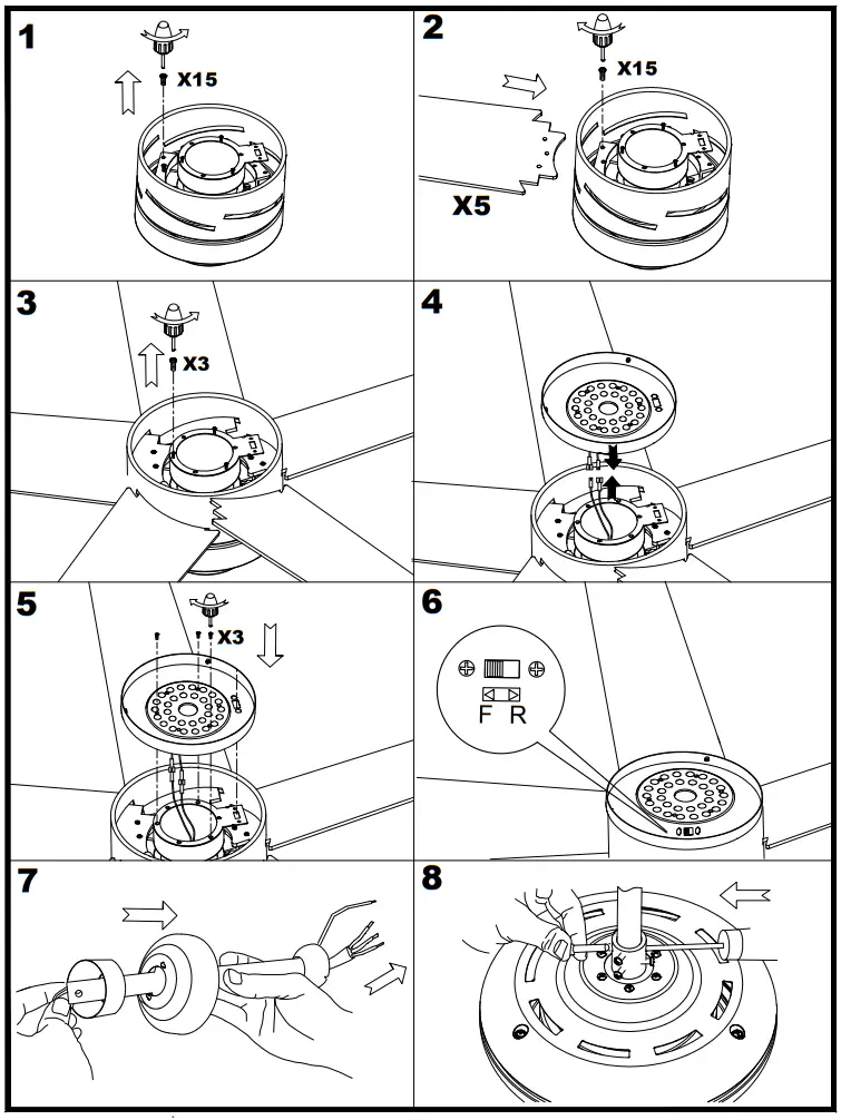 BANSA ROSE 5 Leaf Indoor Ceiling Fan - Figure 1