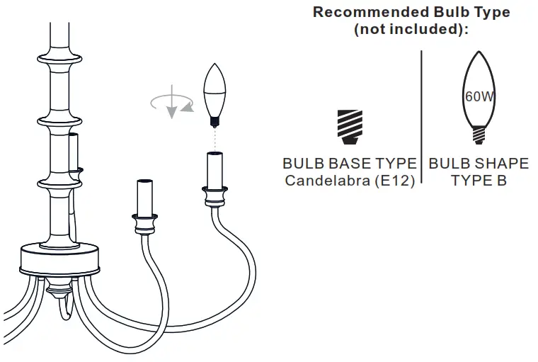 QUOIZEL AEL5024AWH 24 inch Antique White Chandelier Ceiling Light - Install Bulbs