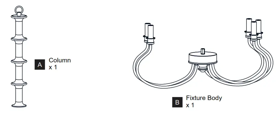 QUOIZEL AEL5024AWH 24 inch Antique White Chandelier Ceiling Light - PACKAGE CONTENTS