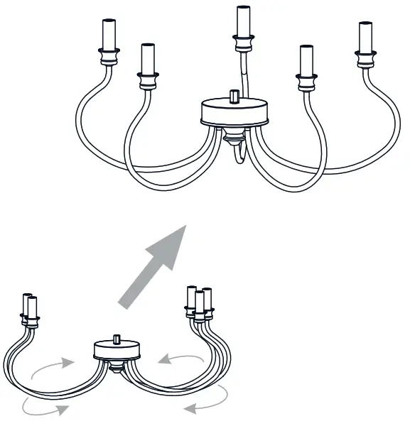 QUOIZEL AEL5024AWH 24 inch Antique White Chandelier Ceiling Light - Unfold Arms